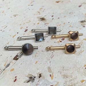 Group Lot Formal Vintage SWANK Shirt Studs sets groom prom tux Silver Gold